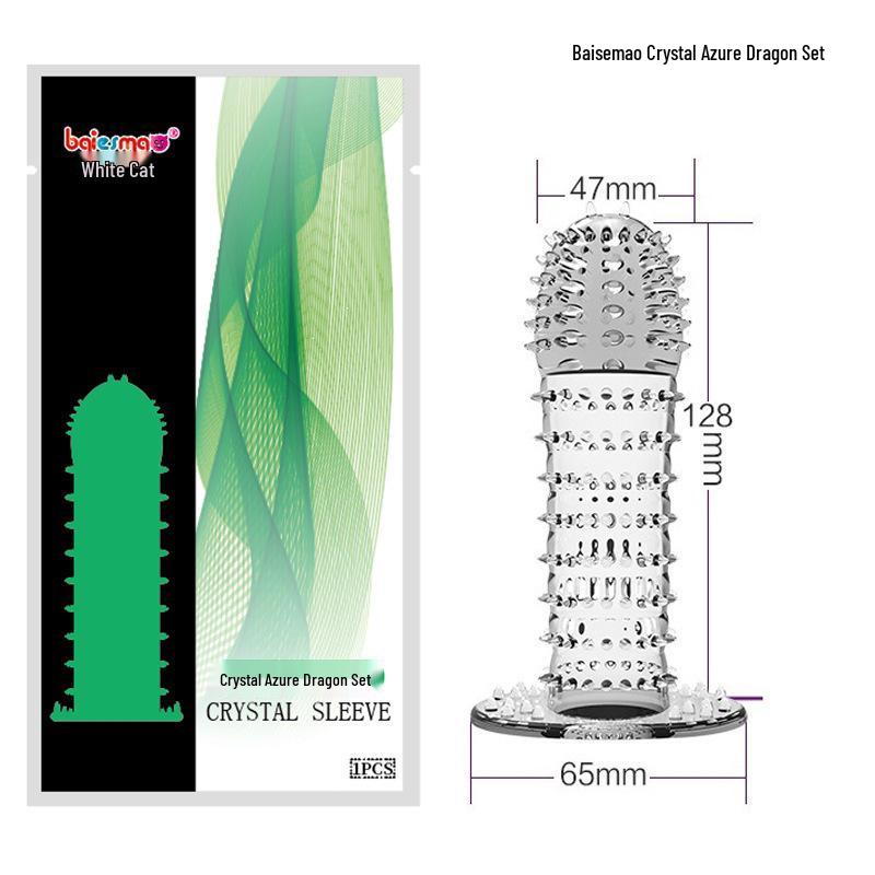 Spiked Silicone Cock Ring Set: 5 Crystal and Wolf Tooth Sleeves with Nubs and Ribs for Enhanced Arousal