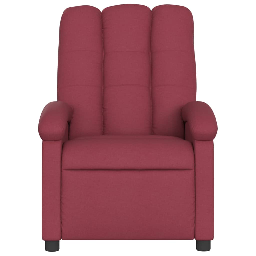 Vidaxl Foldable Armchair, Wine Red, Fabric Upholstered