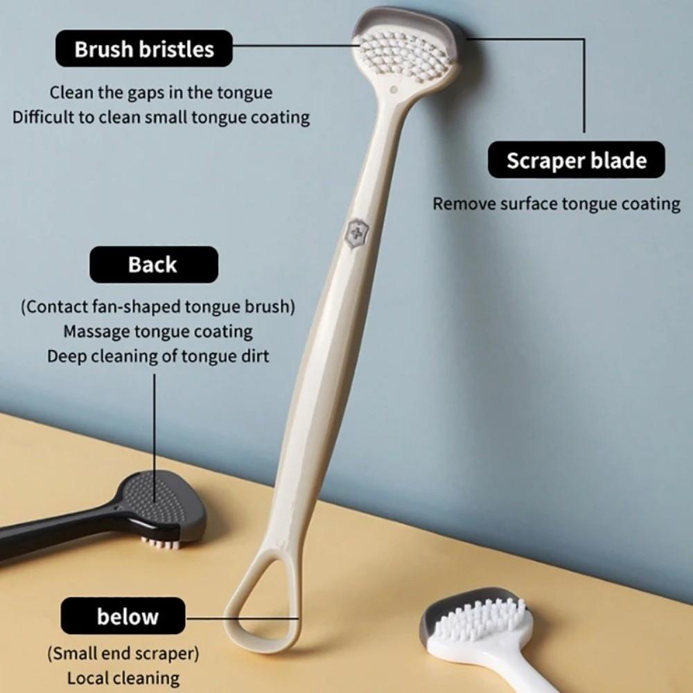 Silicone Tongue Scraper Brush Oral Cleaning Brush New Oral Cleaner Tools for Daily Use And Travel