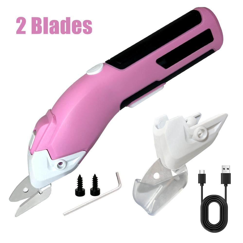 

Аккумуляторные электрические ножницы розовые перезаряжаемые резаки для картона с лезвиями режущий инструмент для DIY ткани / ковра / кожи / картона