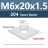 Yigu 304 Stainless Steel Thickened Square Flat Washer M3/M4/M5