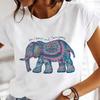 Lente Dames T-shirts Grappige Olifant Boho Bedrukte Korte Mouw T-shirts Mode Dameskleding Comfortabele Zachte Straatkleding