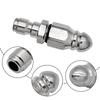 Stainless Steel High-Pressure Sewer Cleaning Nozzle, 1/4" with Front and Rear Water Jets