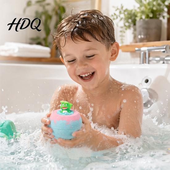 Essential Oils Fizzies Balls 1/7Pcs 100G Kids Bath Bombs with Toy Inside Plants Extract Relaxing Balls Dry Skin Moisturizing Shower Salt Ball