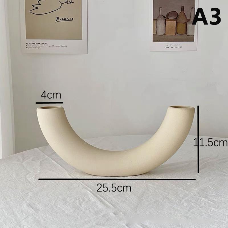 Modern Simple Ceramic Art Vase Dried Flowers Flower Arrangement Ornament Bedroom Desktop Home Decor Pography Background Decor
