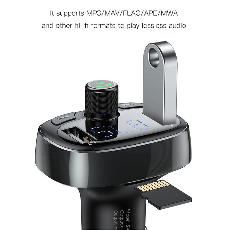 Trasmettitore FM Bluetooth Kit vivavoce per auto 3.4A Doppio USB Lettore audio MP3 Caricatore per auto Modulatore FM