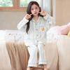 100% Cotton Long Sleeve Pajama Set Girls Cartoon Print Sleepwear Home Wear Fall Comfortable Kids Nightwear