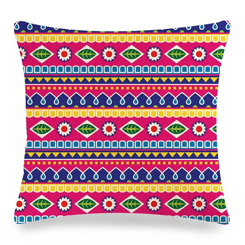 Seamless Lace Ethnic Style Digital Printing Short Plush Pillow Covers For Car Sofa Office Cushion Cover Home Goods 60X60Cm