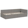 Corner Bed Frame with Headboard Taupe 80 cm x 200 cm Fabric
