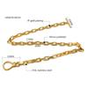 Minimalist 18K Gold Plated Stainless Steel Collarbone Paperclip Herringbone Chain OT Buckle Bracetel Necklace Jewelry