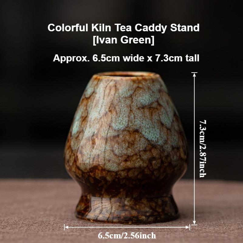 2025 Premium Creative Colorful Kiln Glazed Ceramic Matcha 4-Piece Set-Tea Bowl & Chasen Stand for Matcha Making Tea Set Chinese