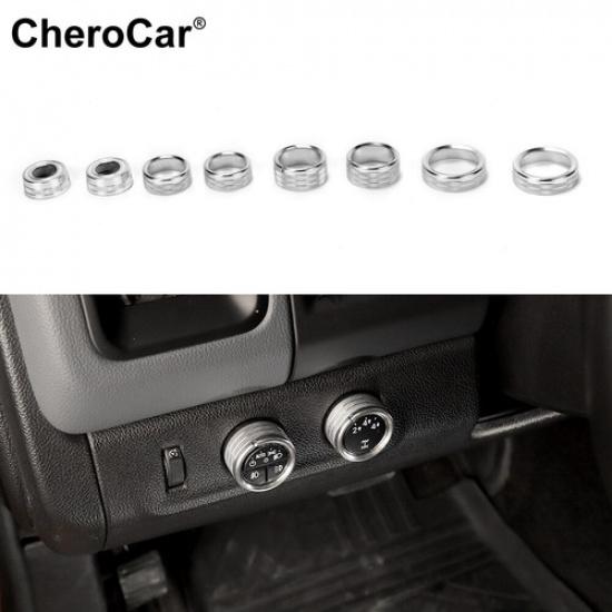 8X Dash AC Radio Media Switch Knob Cover Trim Ring for Chevy Colorado/Canyon 14+