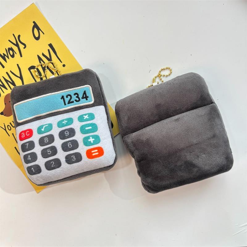Cute Creative Funny Calculator Plush Doll Stuffed Toys Keychain Pendant Girl Backpack Charm Bag Hanging Ornaments Birthday Gifts