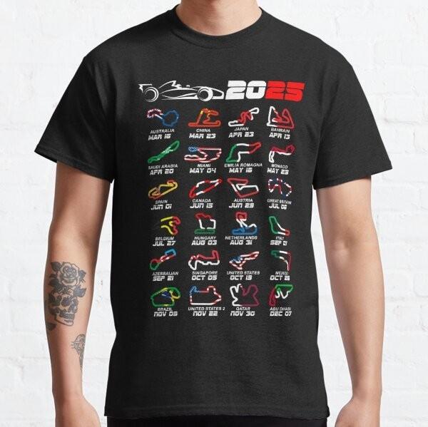 Calendar Formula race cars 2026 circuits colors Classic T-Shirt XXXL