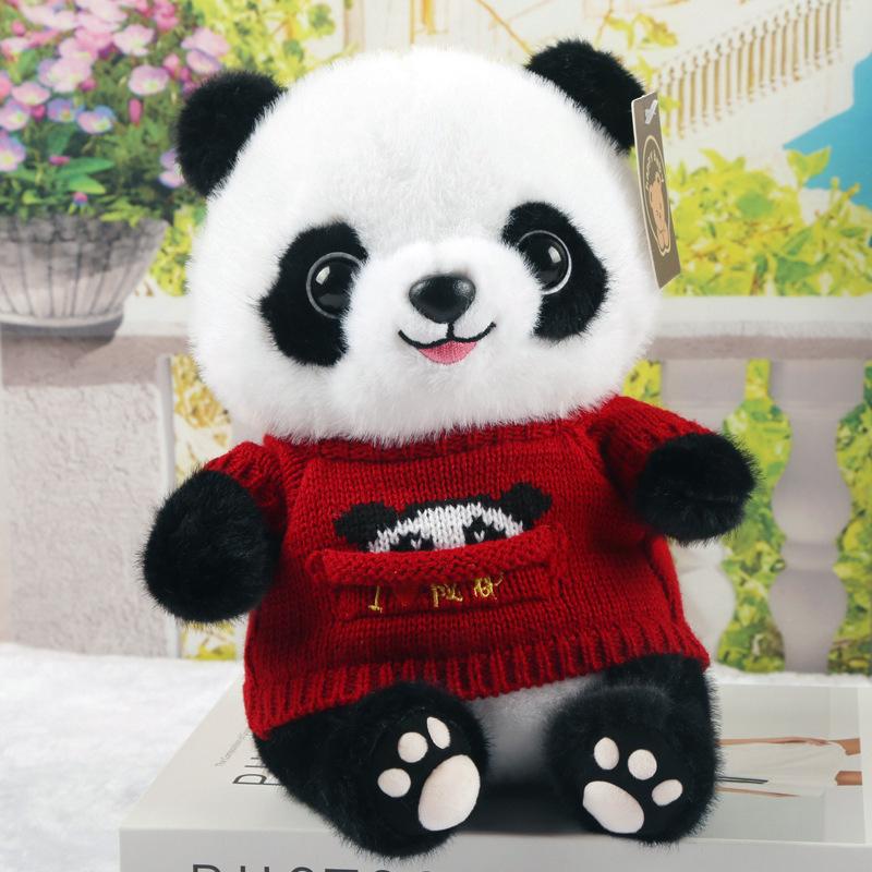 Giant Panda Doll Plush Toy Dressing Doll Zoo Commemorative Gift