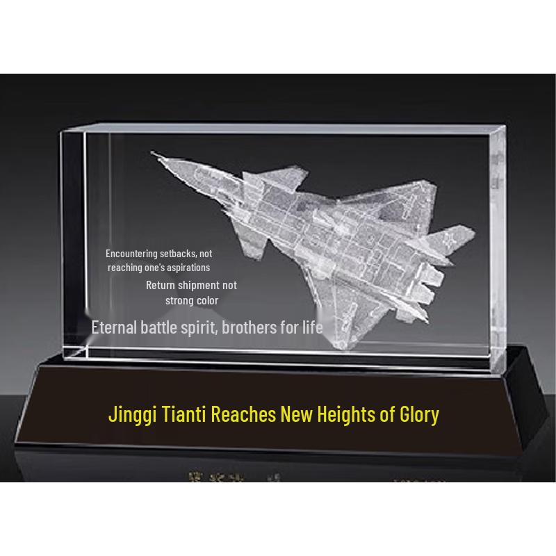 Custom J-20 Fighter Jet Crystal Model Souvenir