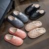 Waterproof Thermal Cotton Slippers Autumn and Winter Velvet Non-slip Thick Bottom Home Couple Household Cotton Slippers