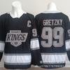 Los Angeles Kings Geborduurde Hockey Jersey Mannen Vrouwen Unisex IJshockey Fan Kleding Zwart Wit Streetwear Stijl