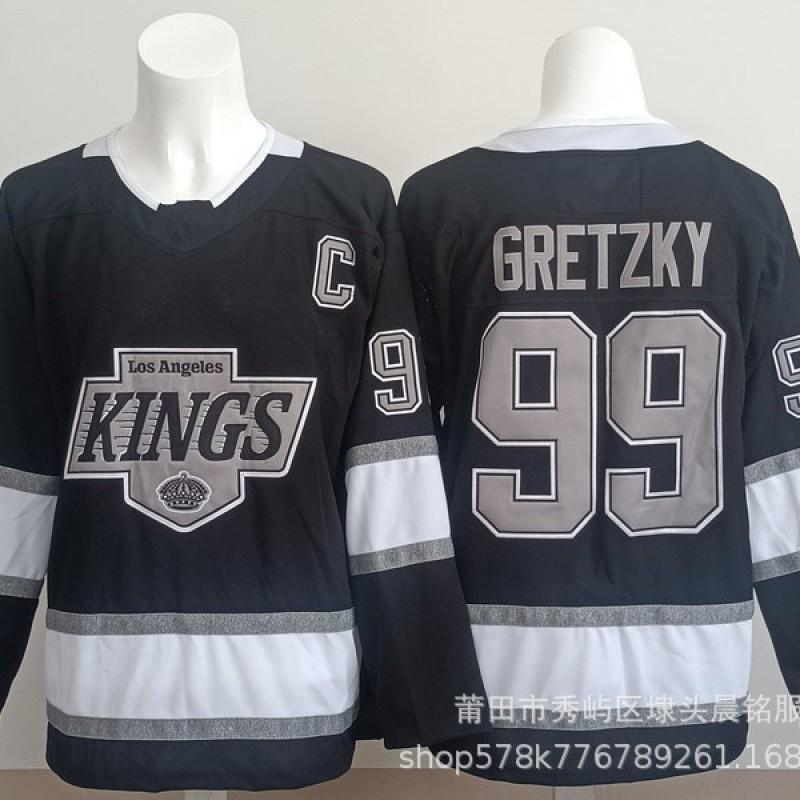 Los Angeles Kings Geborduurde Hockey Jersey Mannen Vrouwen Unisex IJshockey Fan Kleding Zwart Wit Streetwear Stijl
