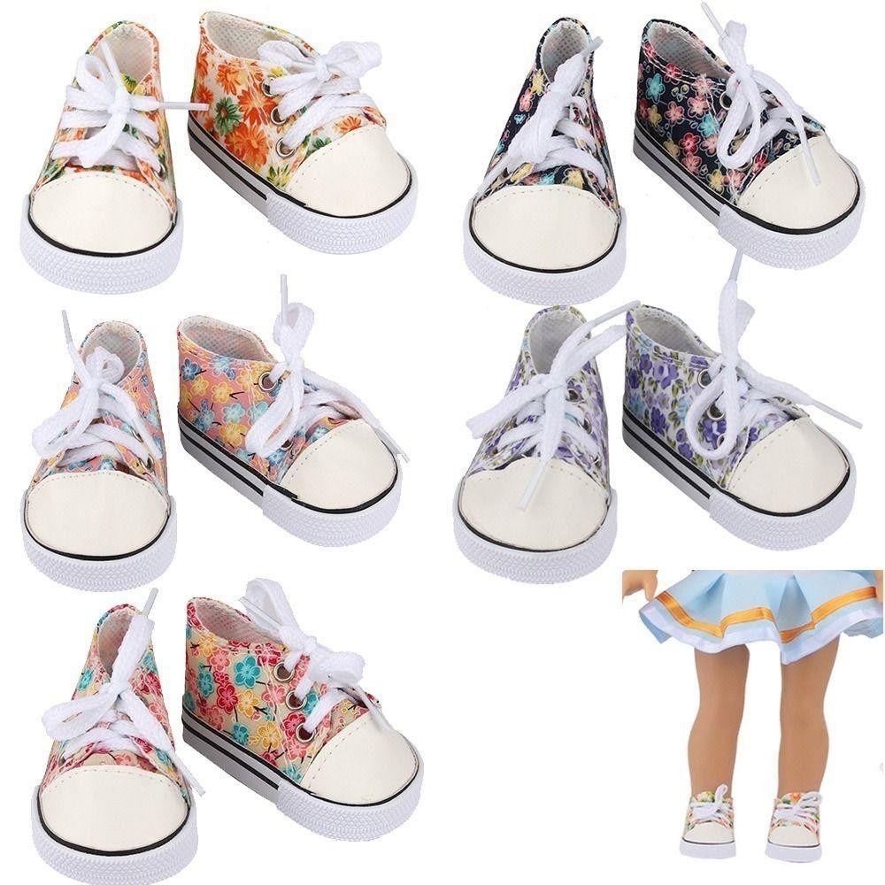 

1 Pair Mini BJD Doll Shoes 7.5cm Doll Sneakers Doll Canvas Shoes Girl Gift