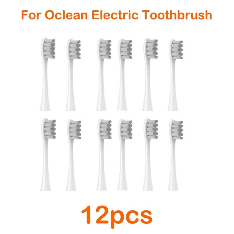 12pcs Replacement Tooth Brush Heads For All Oclean X/ X Pro/ Z1/ F1/ One/ Air 2 /se Sonic Soft Electric Toothbrush Cleaning