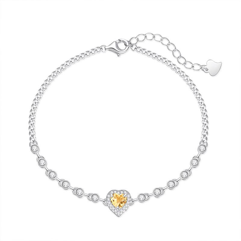 Jewelry natural stone bracelet S925 silver, inlaid with translucent multi-color crystals, bracelet, fashionable and simple for women