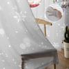 Christmas Poinsettia Berries Fir Leaves Sheer Curtains for Living Room Decoration Window Curtains Kitchen Tulle Voile Curtains