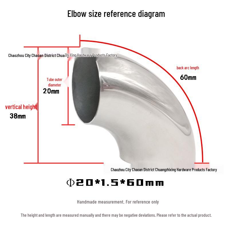 304 Stainless Steel 90° Elbow for Exhaust and Handrail Systems