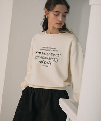 ROLAROLA Vintage Nouvelle Logo Sweatshirt Ivory