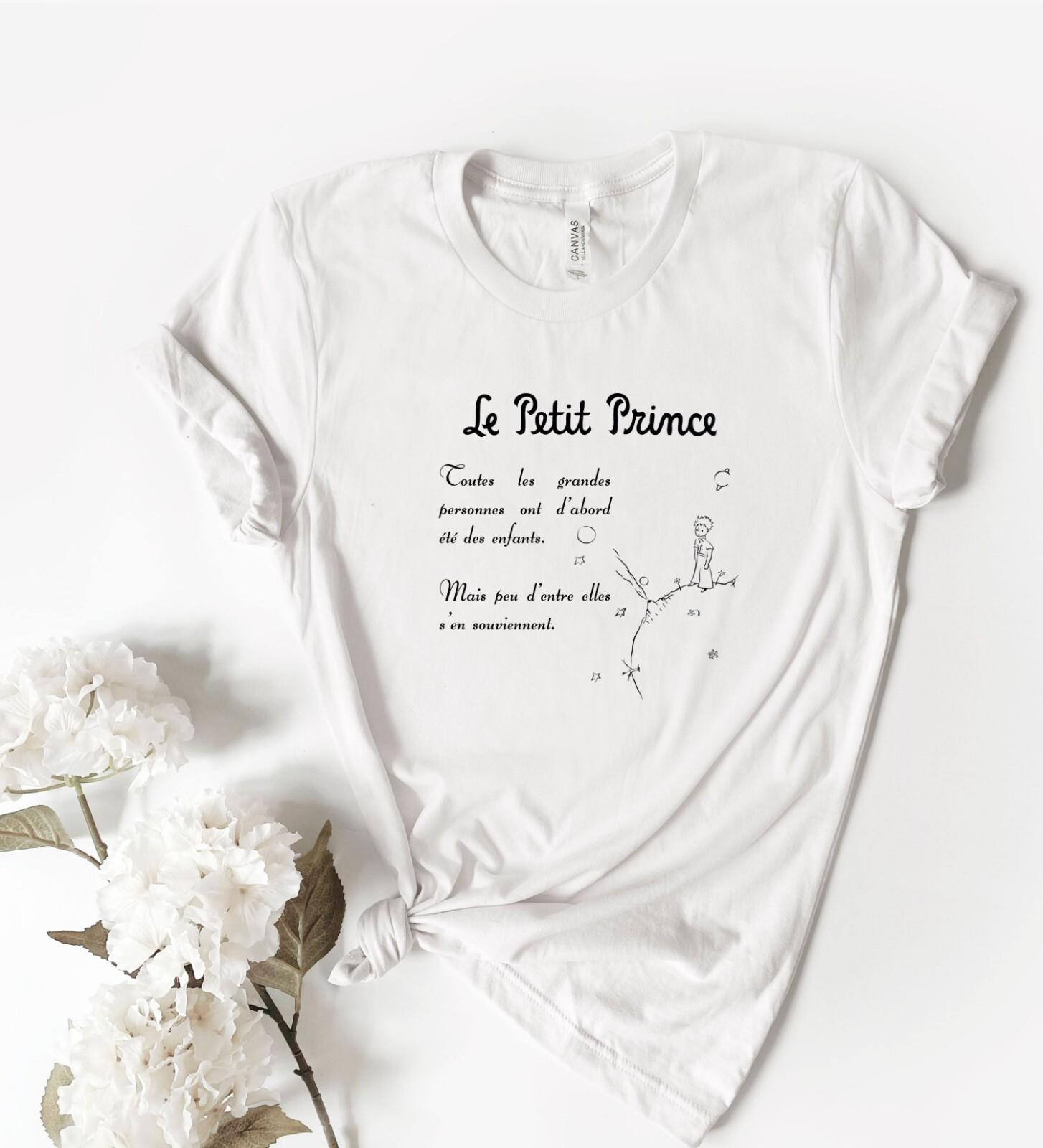 

26 Little Prince Shirt with Quote in French Le Petit Prince T Shirt Book Tee Unisex T-Shirt XXXXL