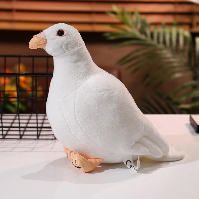 White Dove Carrier Pigeon Plush Toy - Cartoon Bird Ornament for Children's Birthday Gift