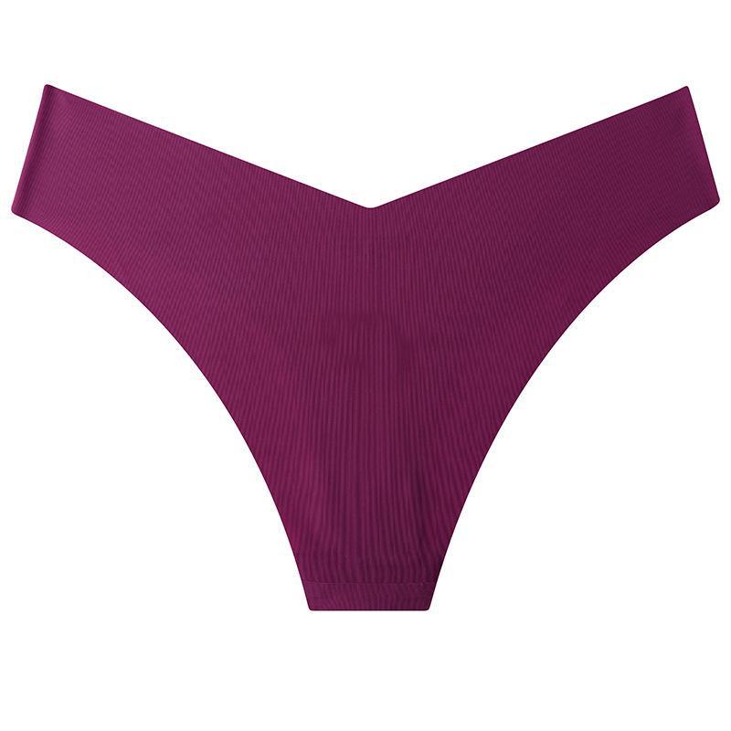 

Элегантные бесшовные стринги Ice Silk V-образной формы - удобное модное нижнее белье с низкой талией S розы красного