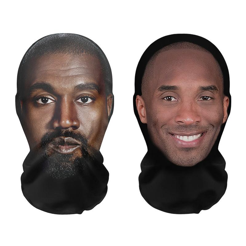 3D Seamless Mask Realistic Face Masks Funny Face Printed Head Scarf Cosplay Role Play Prop Dress Up Facemask Balaclava Headgear