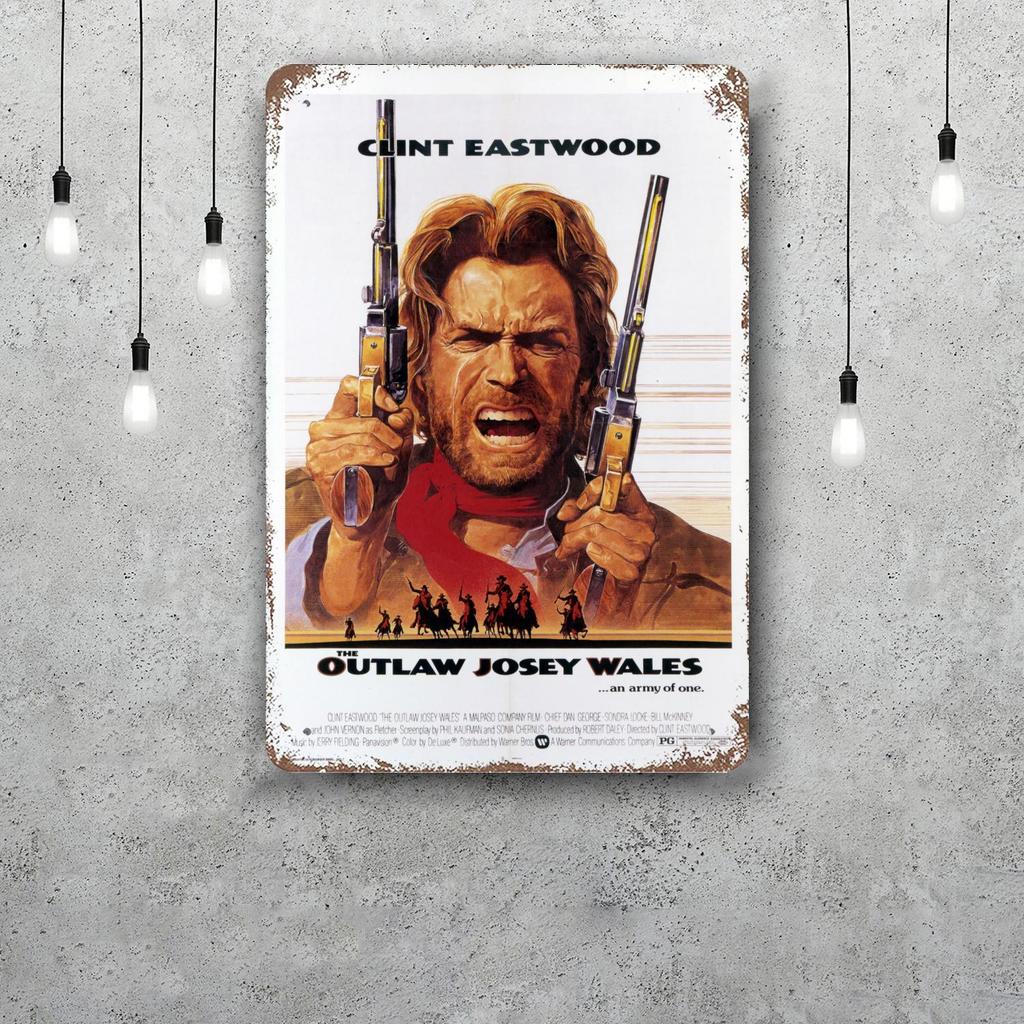 outlaw josey wales Metal Signs wall decor Vintage Tin Signs Captain Metal Poster Decor for Bar Pub Club Wall Decoration