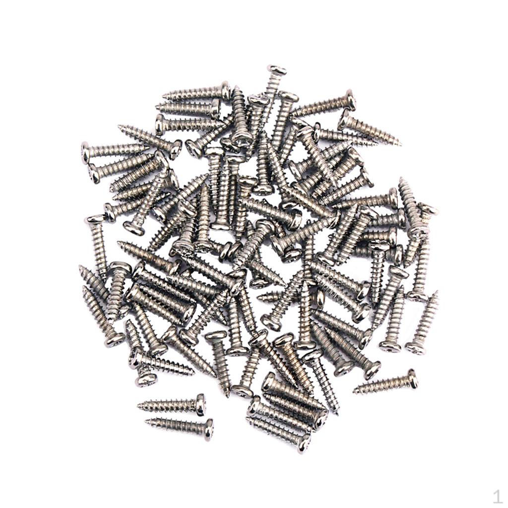 

100 Count Iron Screws for Tuning Pegs in Guitar Bass Ukulele Mandolin M2.2 Nickel