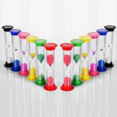 Sablier antichute, horloge de sable, jouets pour enfants, décoration en plastique, ensemble de 6 pièces, accessoires, cadeaux pour étudiants, horloge, table, mur, heure, maison