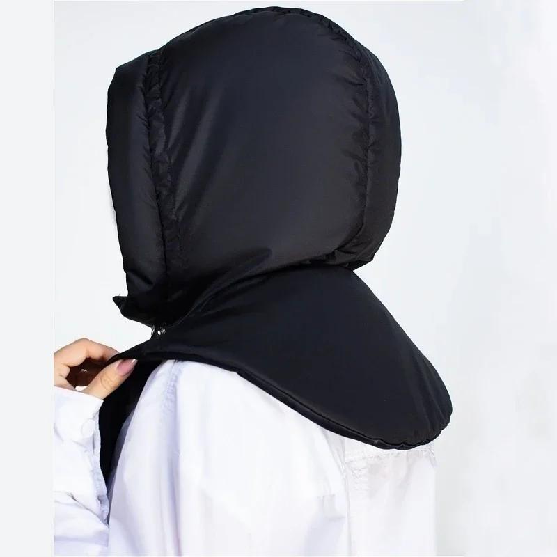 Høst Vinter Ultralette dunhettehatter for kvinner Varm Ring Skjerf Lue Hals Glidelås Snøring Frakk Skjerf Kort Tank Top