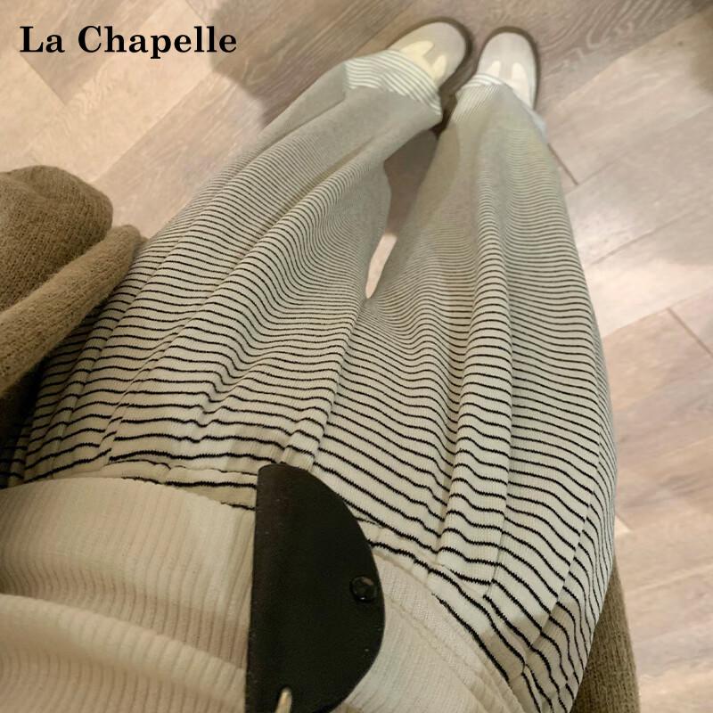 La Chapelle Women's Striped High-Waist Wide-Leg Pants