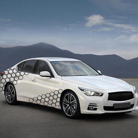 Car Vinyl Stickers Honeycomb Hexagon Body Side Waist Line Sport Graphics Decals