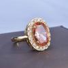 Offener Ring 18 Karat Gold Plated Großer CZ Morganit Simulierter Diamant Statement Ring für Damen Luxus Mode Schmuck