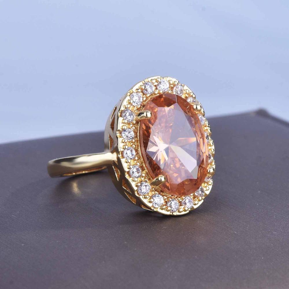 Offener Ring 18 Karat Gold Plated Großer CZ Morganit Simulierter Diamant Statement Ring für Damen Luxus Mode Schmuck