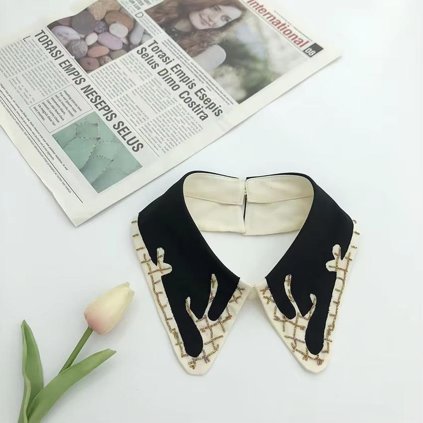 LHY Vintage Style Women s Fashion Accessory Detachable Peter Pan Collar Fake Shirt Collar for Women s Clothing слоновая кость