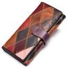 Damen Handgeldbörse, Damen Lange Farbe Patchwork Null Geldbörse, Damen Reißverschluss Handy Tasche, Echtes Leder Geldbörsen Clip