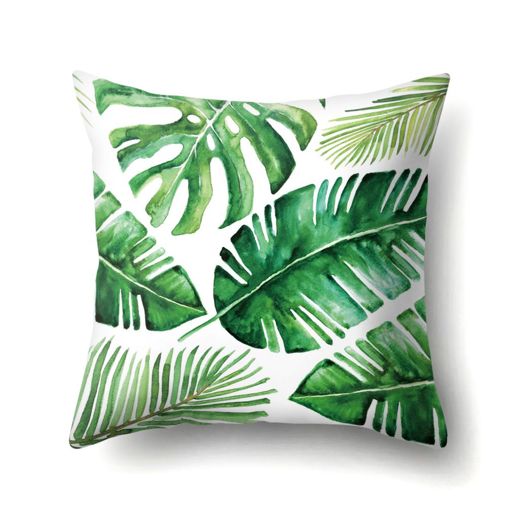 New Small and Fresh Green Leaves Polyester Pillow Case