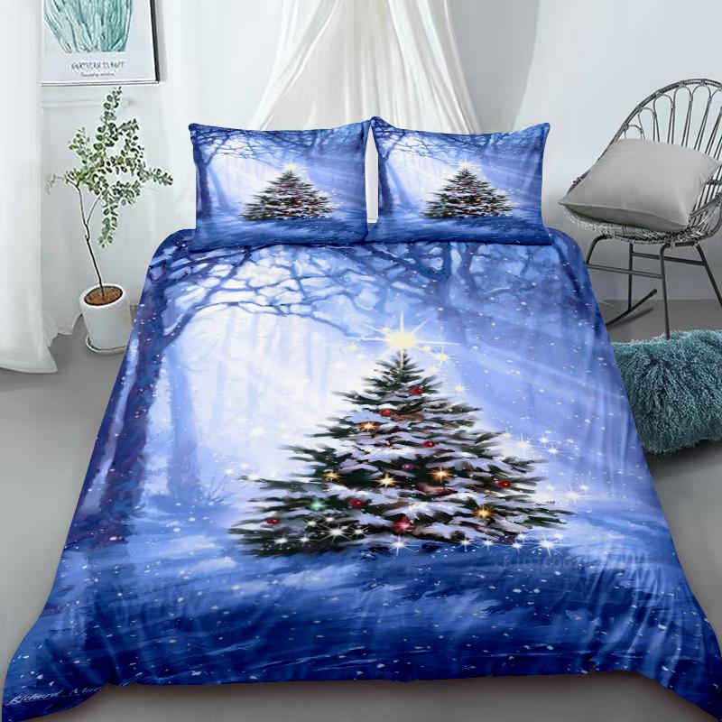 Christmas Duvet Cover Christmas Tree Bedding Set With Zipper 1 Duvet Cover 2 Pillow Case Women Teens Holiday Gifts Bedroom