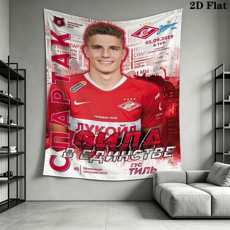 Spartak Moscow Spirit Wall Hanging Printed Fabric Blanket Decorative Tapestries for Bedroom Living Room Home Decor