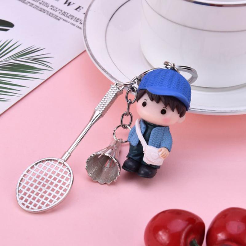 Kreativer Mini-Badminton-Schlüsselanhänger. Kreativer Mini-Badminton-Schlüsselring. Niedliche Ornamente. Gedenk-Schlüsselanhänger. Hängende Tasche. Autozubehör