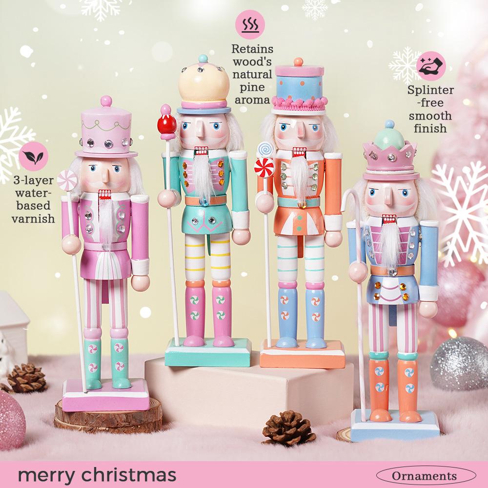 25CM/SETY Christmas Nutcracker Ornament Candy Series Soldier Statues Handcraft Toy Home Office Decoration Statues Christmas Gift