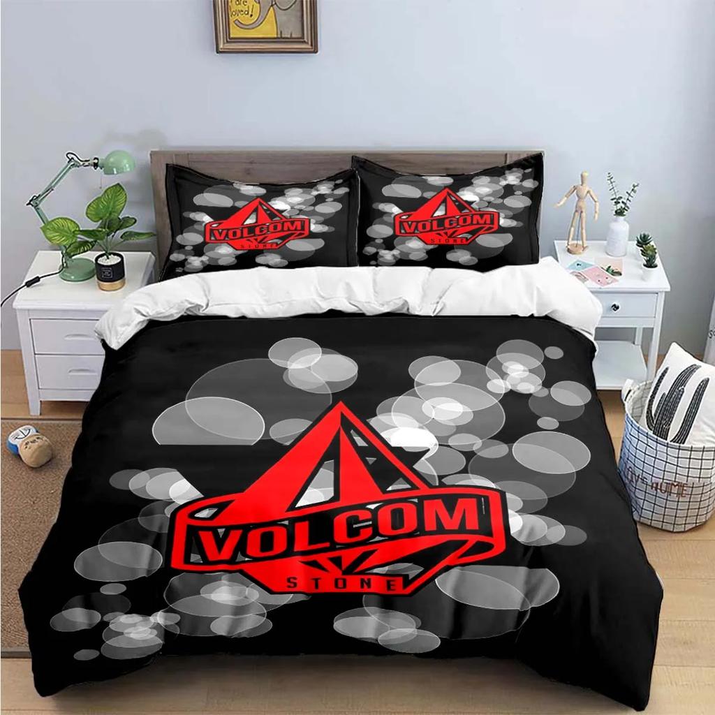 Fashion Exquisite V-Volcom Print Bedding Sets Exquisite Bed Supplies Set Duvet Cover Bed Comforter Set Bedding Set Luxury  Gift
