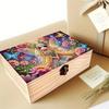 DIY Diamond Painting Colored Pattern Wood Case Partial Drill Crystal Mosaic Storage Container for Home Car Desk Decoration Craft